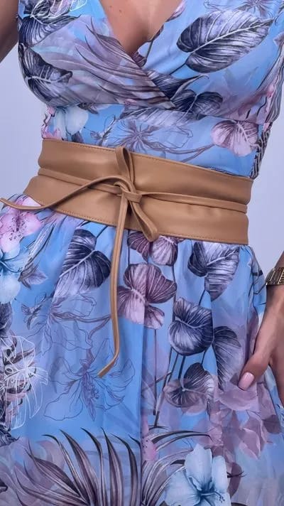 Leather obi belt