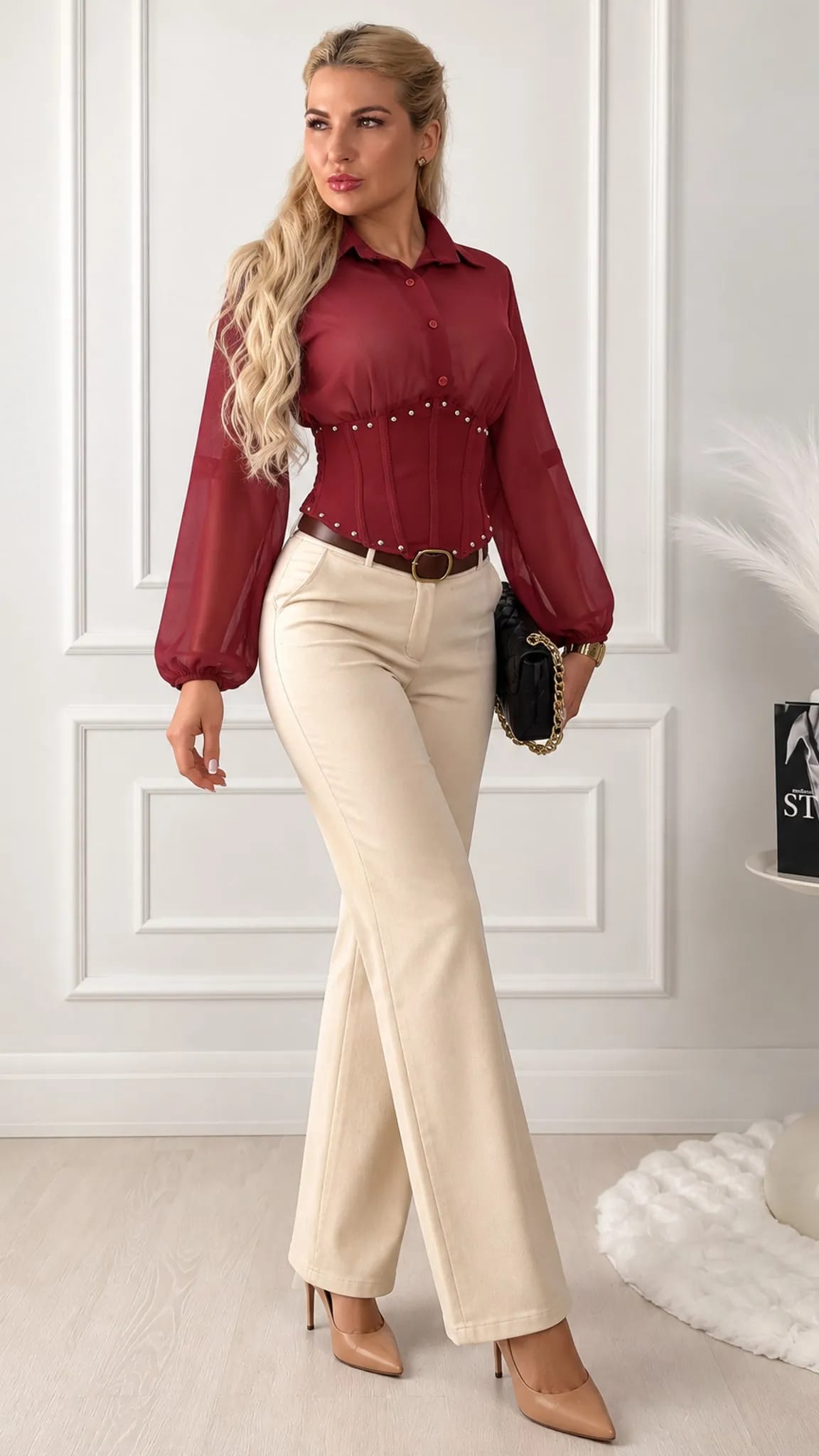 Studded Corset Blouse
