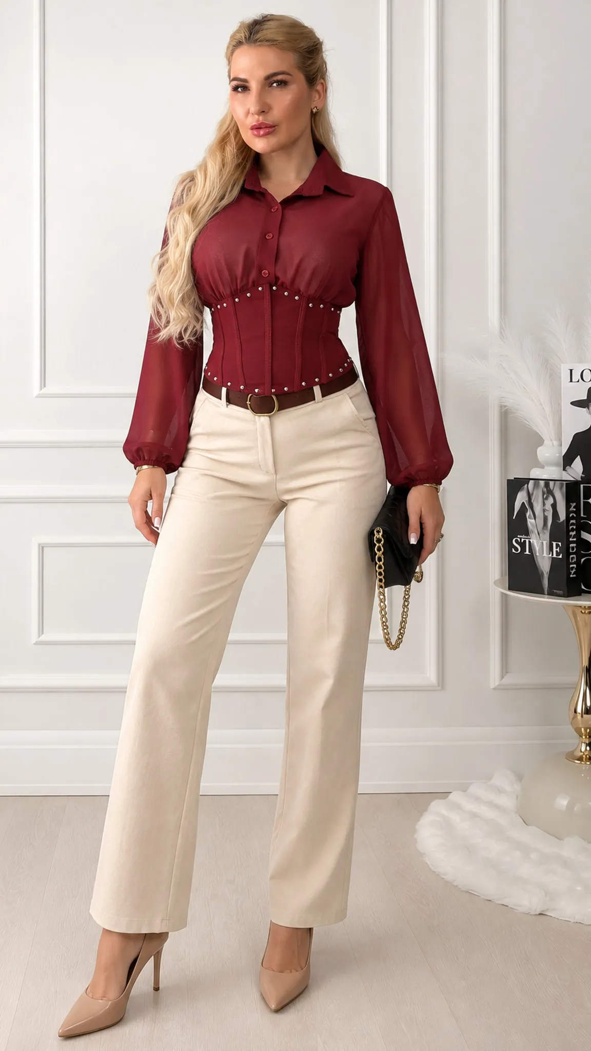 Studded Corset Blouse